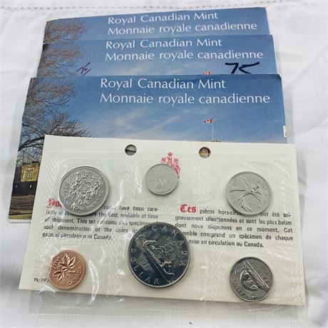 3x 1975 Canada Mint Sets