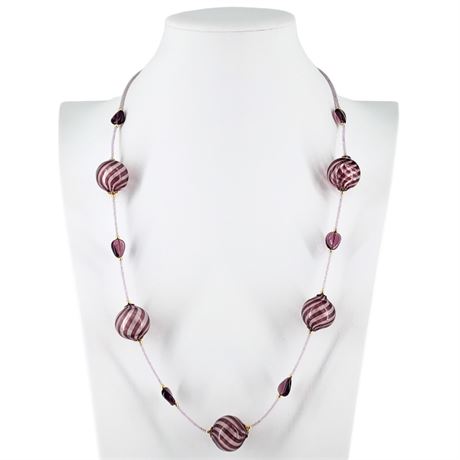 Italian Mouth Blown Art Glass Beaded Necklace