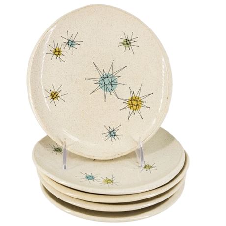 Vintage Lot of 5 Small Franciscan Starburst Oval Plates