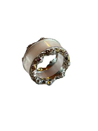 Vintage plastic and silver ring
