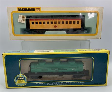 2 NOS AHM & Bachman Railroad HO Scale Train Cars in the Box