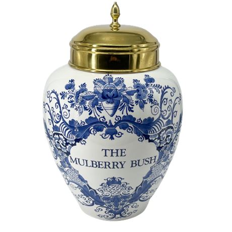 Colonial Williamsburg Delft "The Mulberry Bush" Tobacco Jar