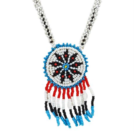 Vintage Native American Beaded Souvenir Necklace