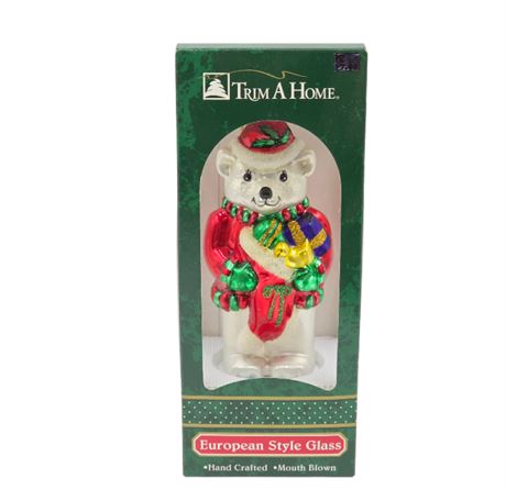 XL 6.5" Glass Teddy Bear Ornament