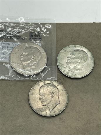 Three (3) Eisenhower Dollars