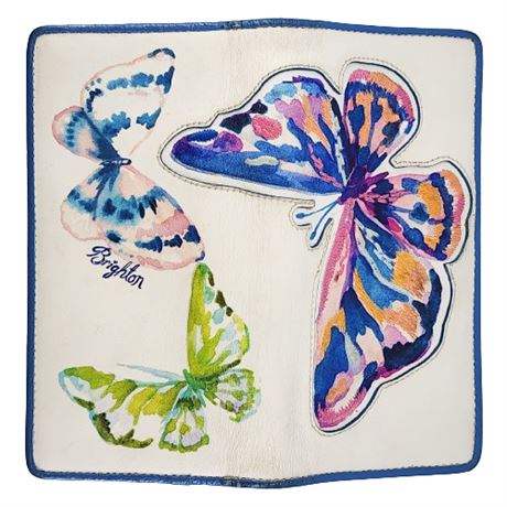 Brighton Embroidered Leather Butterfly Wallet