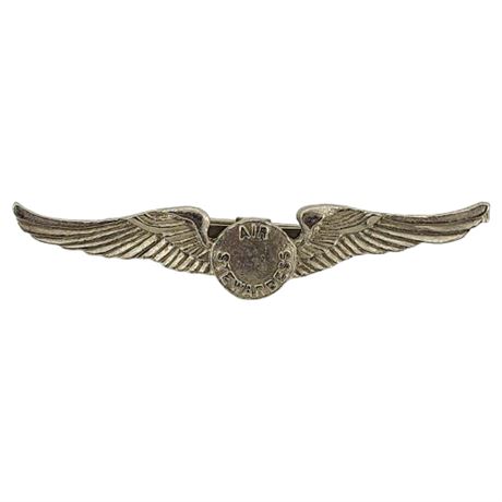 Vtg Metal "Air Stewardess" Wings Brooch
