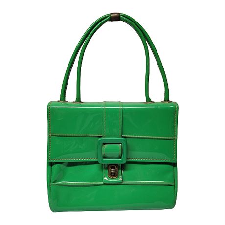 Vintage Mod Green Vinyl Mini Handbag