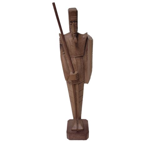 Don Quixote Sword & Shield Wooden Statue