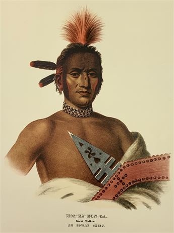1965 Penn Prints “Moa-Na-Hon-Ga” Native American Litho