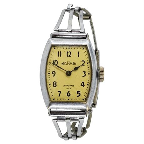 Vintage INGRAHAM "Wrist-O-Crat" Wristwatch, Running