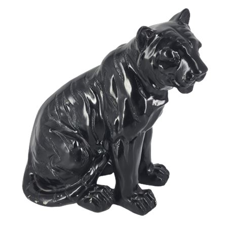 Vintage Ceramic Black Panther Statue