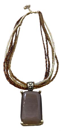 Outstanding Created Tigers Eye & Glass Bead Necklace