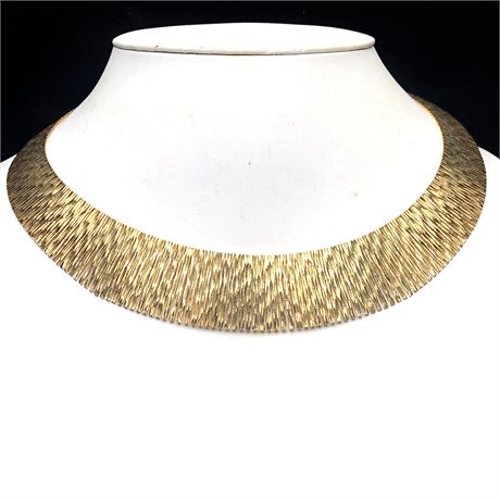 Designer Italy Bellezza 18k Gold Over Bronze Graduated Cleopatra Fringe Necklace