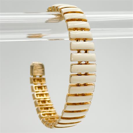 Vintage Gold-Tone and Enamel Cuff Bracelet
