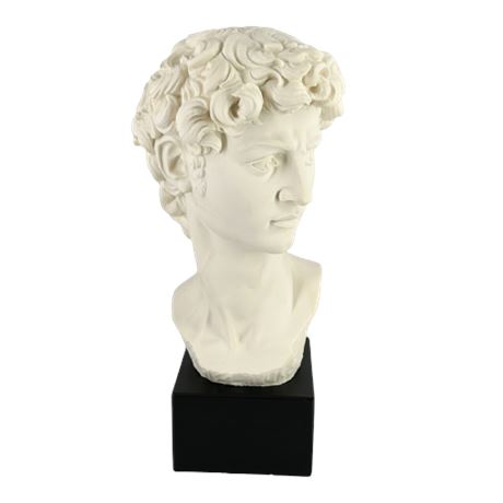 Head of David Alabaster Sculpture Signed A Giannelli