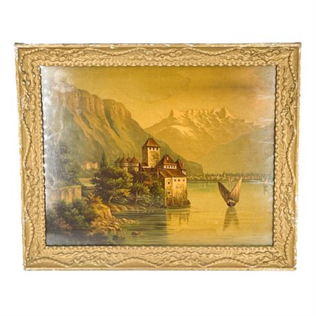Chateau Chillo Veytaux, Switzerland Framed Art Print