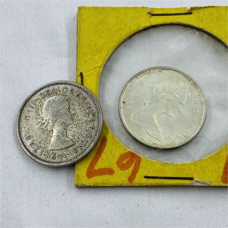 2x Canada Silver Quarters