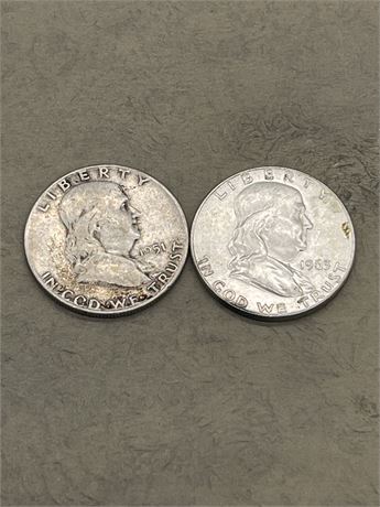 1951 & 1963 Franklin Half Dollars