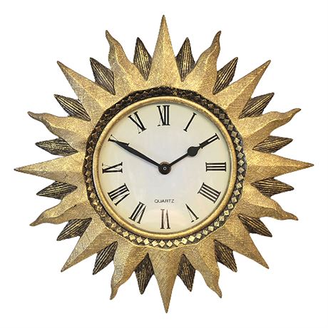 Vintage Inspired Sunburst Wall Clock
