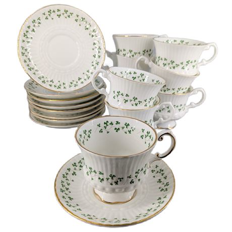 Royal Tara Set 9 Cups and Saucers