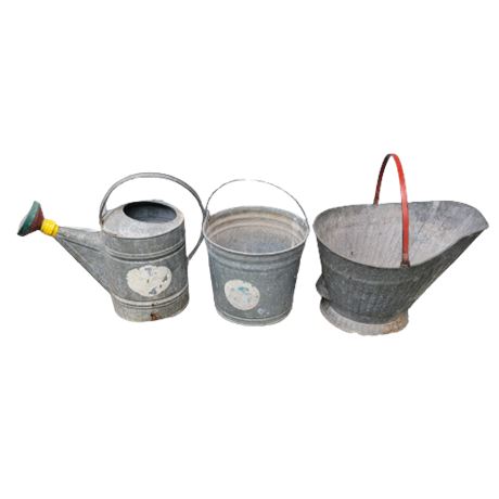 Vintage Galvanized Watering Can / Bucket / Pitcher