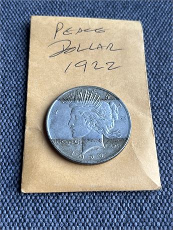 1922 piece dollar  .28 grams