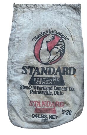 Vintage Standard Portland Cement Canvas Advertising Sack