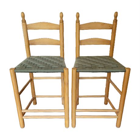 Shaker Style Woven Seat Counter Chairs