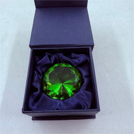 Green Crystal Diamond Paperweight