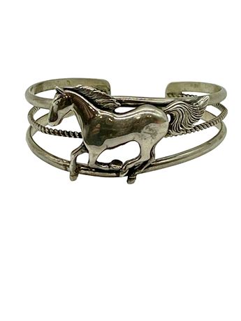 Sterling Silver Horse Cuff Bracelet