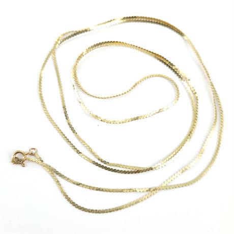 14K Gold Dainty Faceted Chain Necklace – Fine Delicate Sparkle Chain