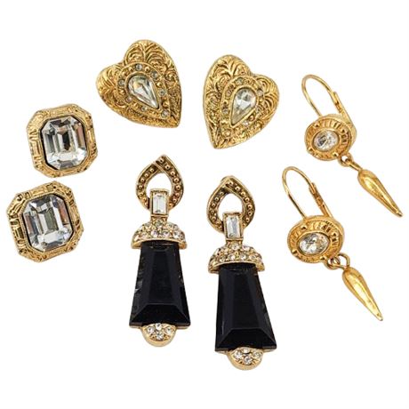 Four Pairs Vintage 1928 JEWELRY & Similar Pierced Earrings
