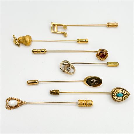 Vintage Lot of Gold Tone Stick Pins
