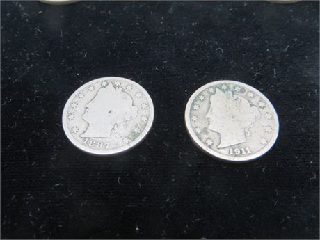 1887 & 1911 V Nickels