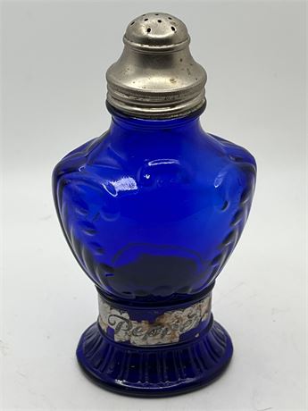 Ornate Cobalt vintage salt shaker