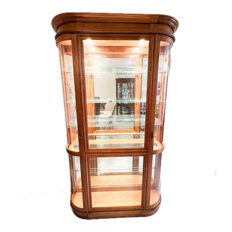 Pulaski Furniture Cherry Illuminated Glass Display Cabinet