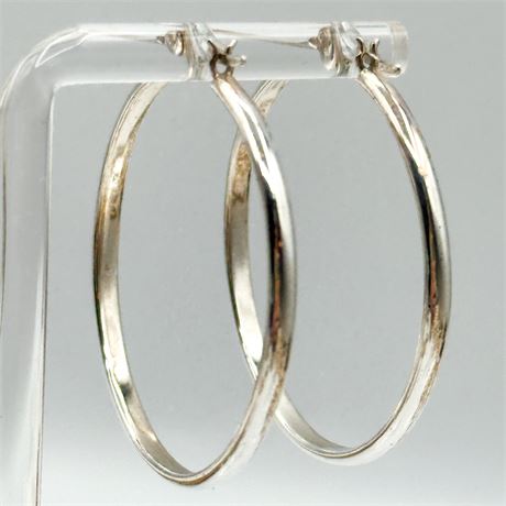Vintage Sterling Silver Hoop Earrings