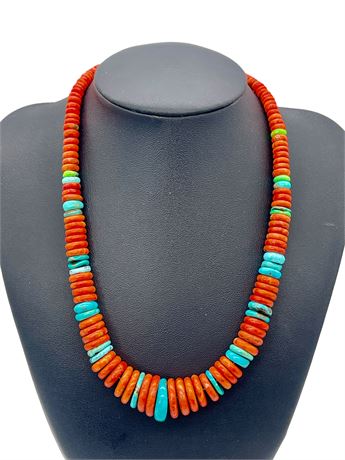 Turquoise Necklace - Red and Blue