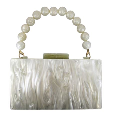 Minaudiere Case Handbag ~ Pearlized Acrylic with Handle by A New Day