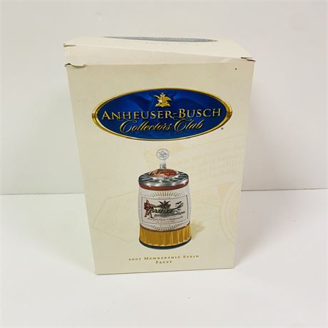 2007 Budweiser Membership Stein Mint in Orig Box