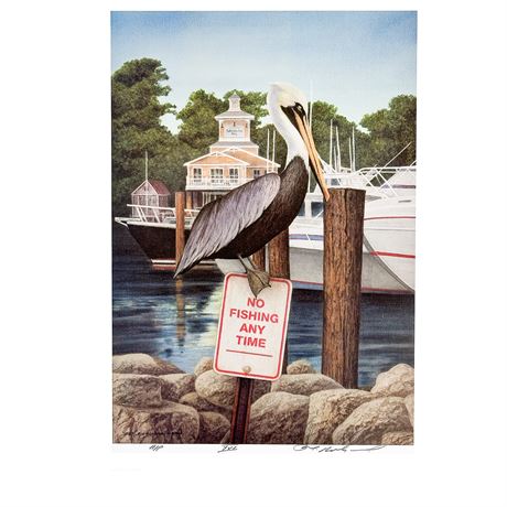 Lithographic Print "The Harbor Master" by Artist Ben Richmond