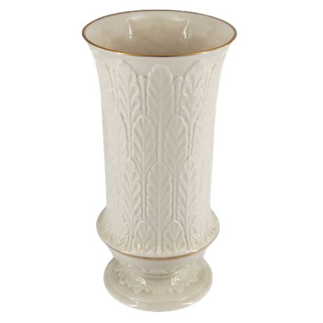 Lenox Porcelain 24k Gold Trim Autumn Leaf Collection Footed Vase