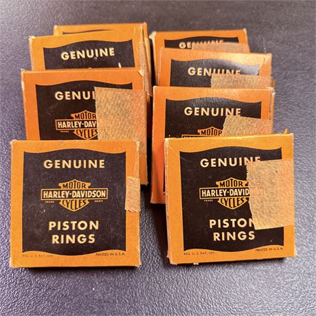 8 NOS WWII Military Surplus Harley Davidson Piston Ring Kits