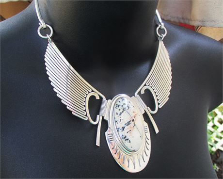 STERLING SILVER Southwest Statement Necklace