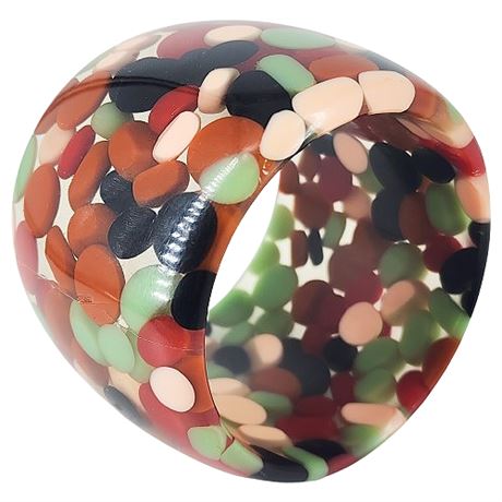 Wide Sobral/Jackie Brazil Style "Petit Balls" Lucite Bangle Bracelet