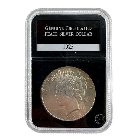 Circulated 1925 P Peace Silver Dollar