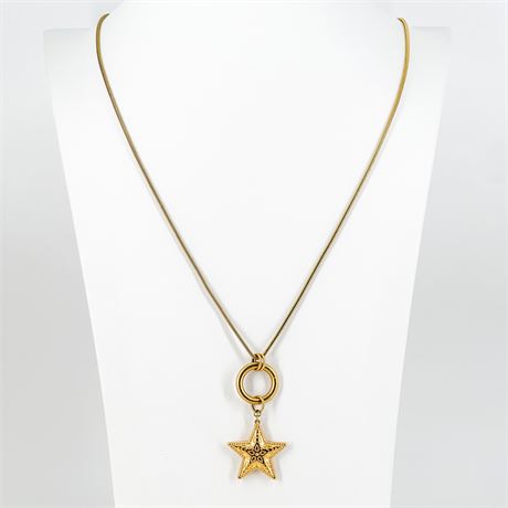 Vintage Anne Klein Gold-Tone Star Pendant Necklace