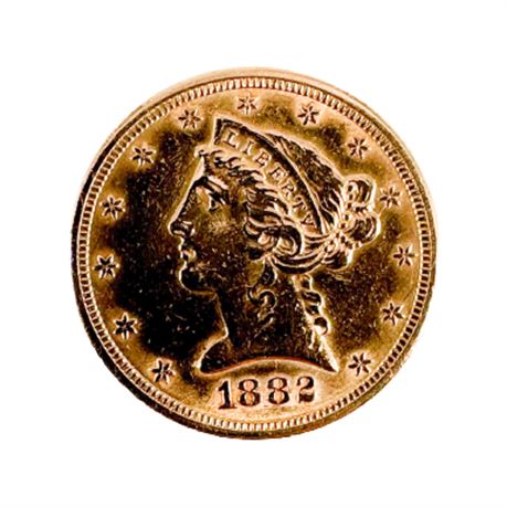 1882  $5 Gold Coin