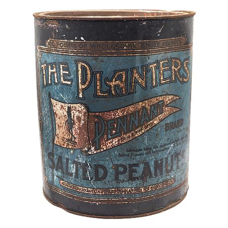 Vintage 20s Large Planters Peanuts Tin
